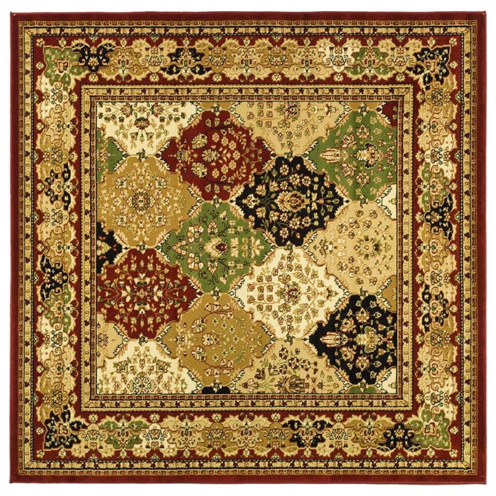 Safavieh Lyndhurst LNH221 8" Square Multicolor and Red Area Rug, , large