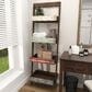 Maple and Jade 4-Shelf Storage Shelving Unit in Distressed Brown, , large