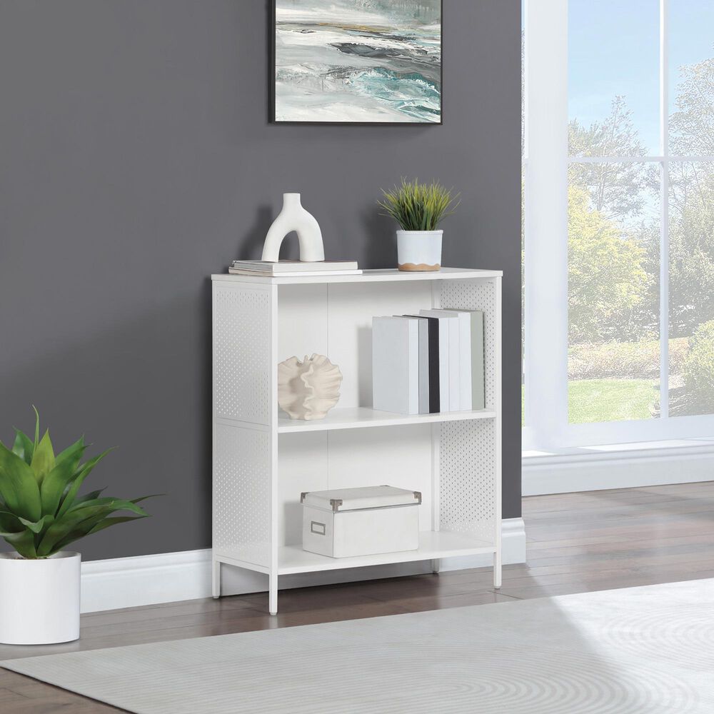 Valor Living Ace 2-Shelf Storage Bookcase in White, , large