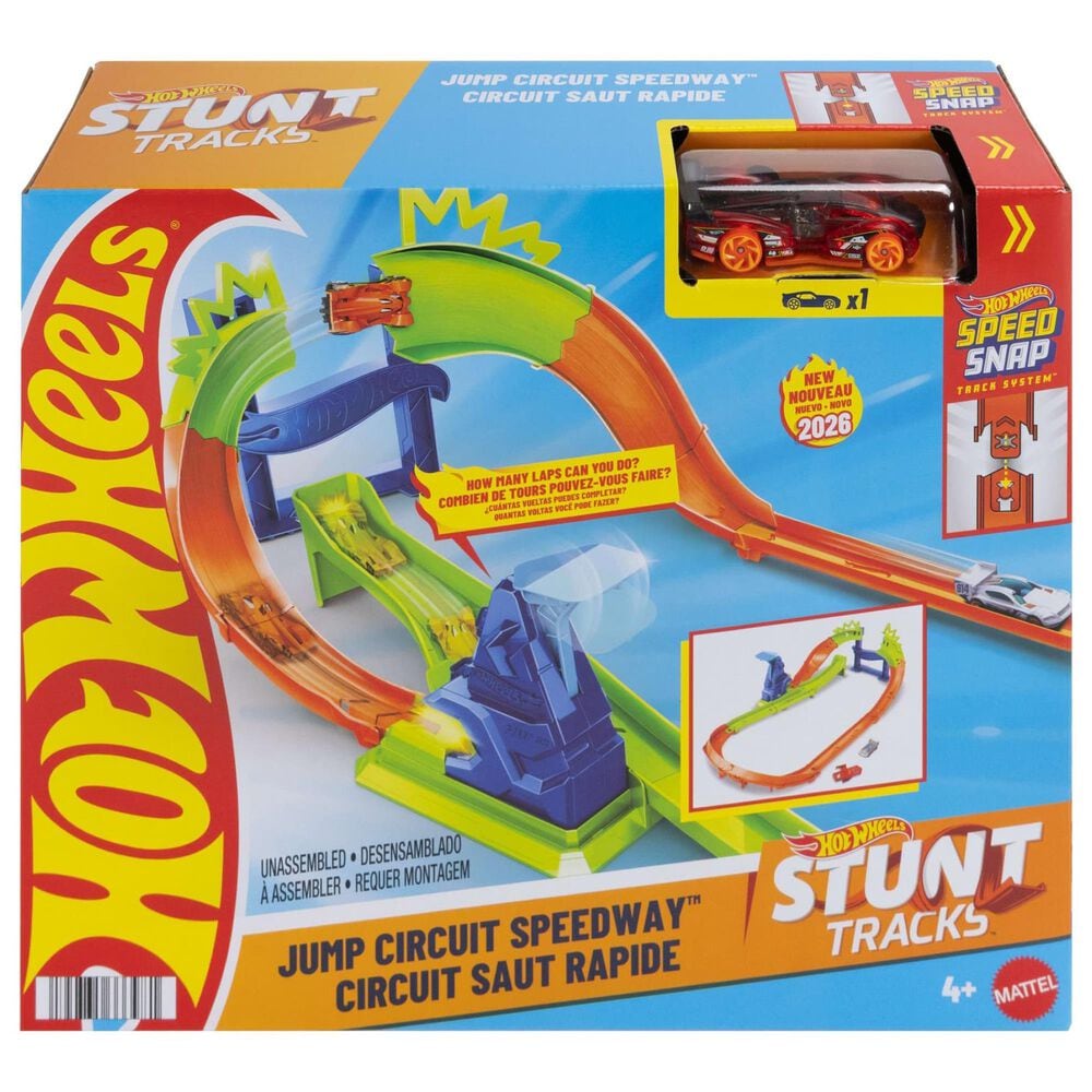 Hot Wheels Championship Challenge Stunt Track Set with Die-Cast Toy Car, , large