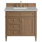 James Martin Brittany 36" Single Bathroom Vanity in Pecan with 3 cm Charcoal Soapstone Silestone Top and Rectangular Sink, , large