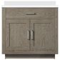 Lexora Home Abbey 36" Single Bathroom Vanity in Grey Oak with 2 cm White Quartz Top and Rectangular Sink, , large