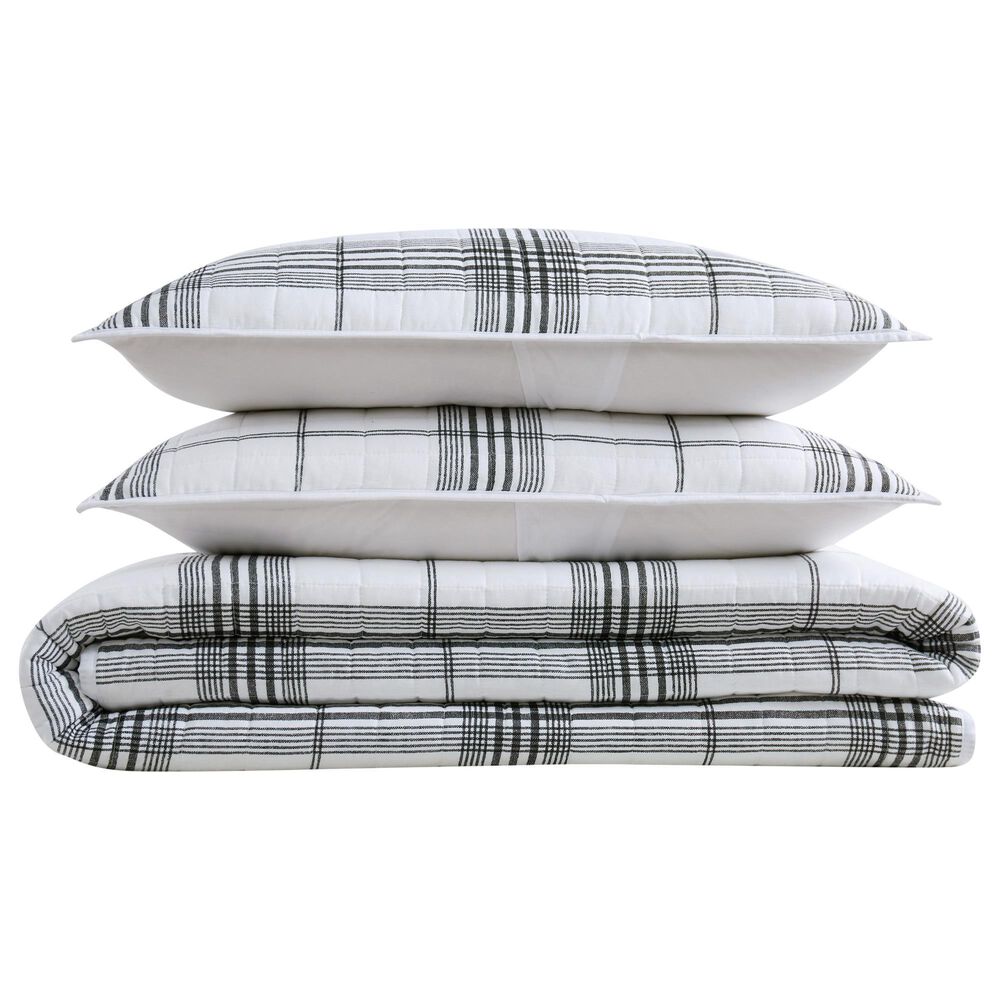 Pem America Cottage Classics Cottage 3-Piece Full/Queen Quilt Set in White and Black, , large