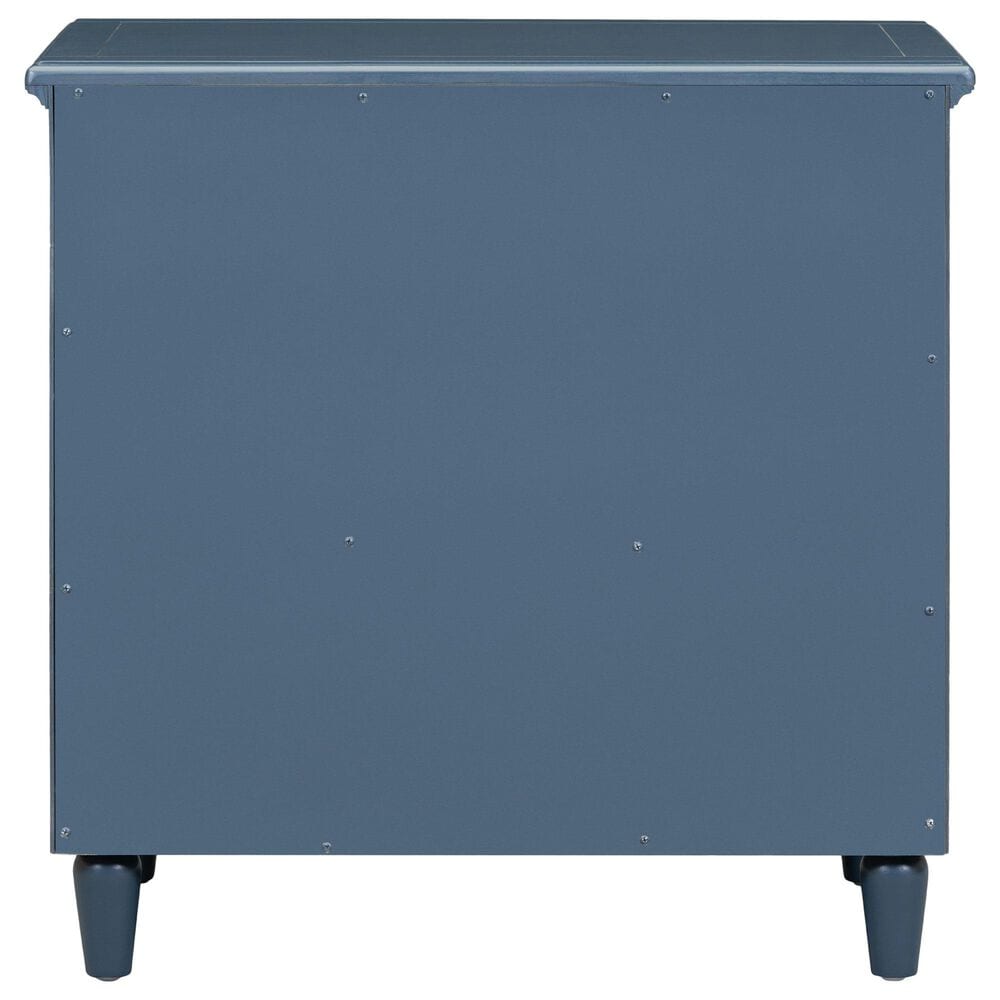 Hearth and Haven 3-Drawer Nightstand with Smooth Gliding Rails in Blue, , large