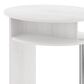 HOMLUX Oval End Table with Bookshelf in White Oak and Chrome, , large