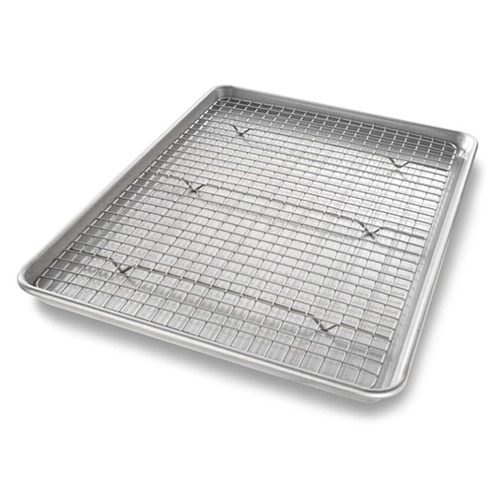USA Pan Half Sheet Nonstick Cooling Rack and Pan Set, , large