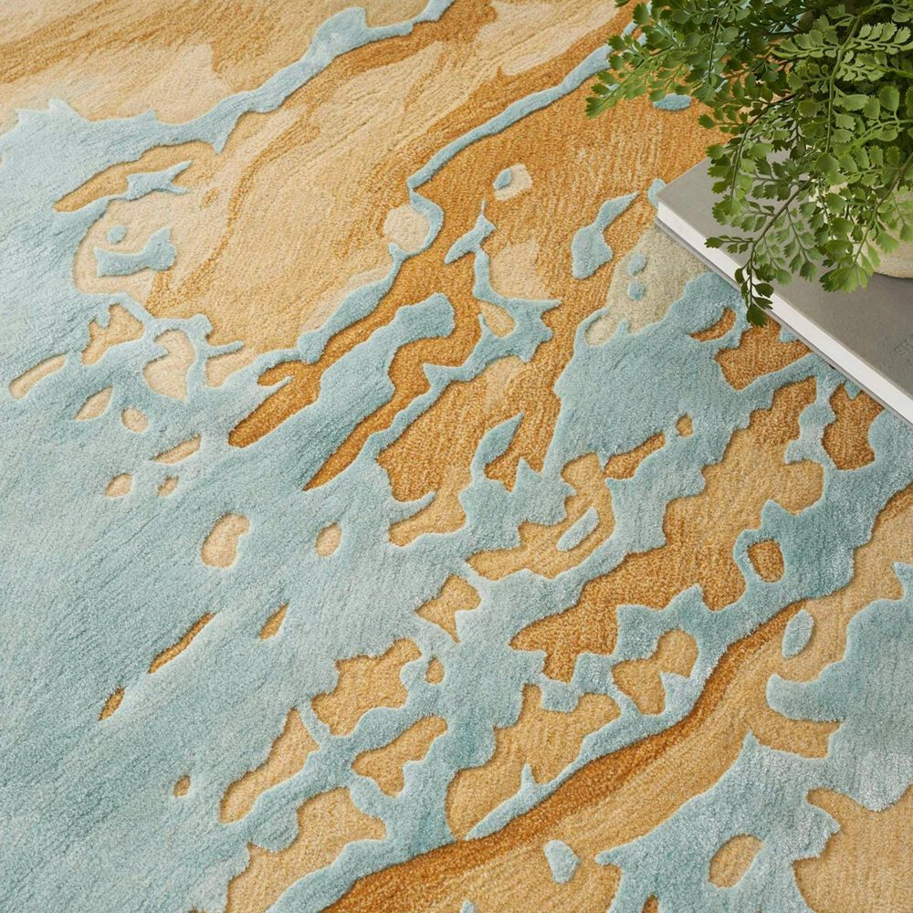 Nourison Prismatic 3&#39;9&quot; x 5&#39;9&quot; Sand and Blue Area Rug, , large