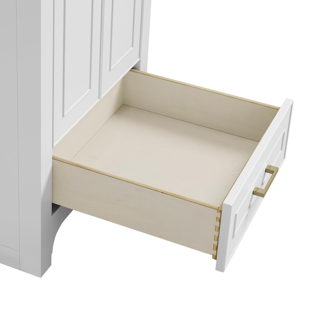 37B Lucerne 24" Single Bathroom Vanity Cabinet in Bright White with Marble Top and Backsplash, , large
