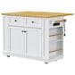 HOMLUX 48" Kitchen Island with Drop Leaf in White and Natural, , large