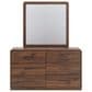 Ashley Fortlorn 6-Drawer Dresser and Mirror in Walnut Brown, , large