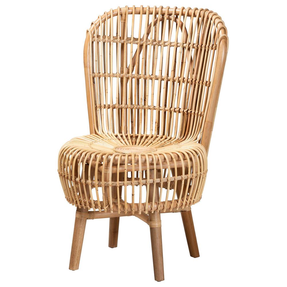 Baxton Studio Nagoya Tall Lounge Chair in Natural Brown, , large