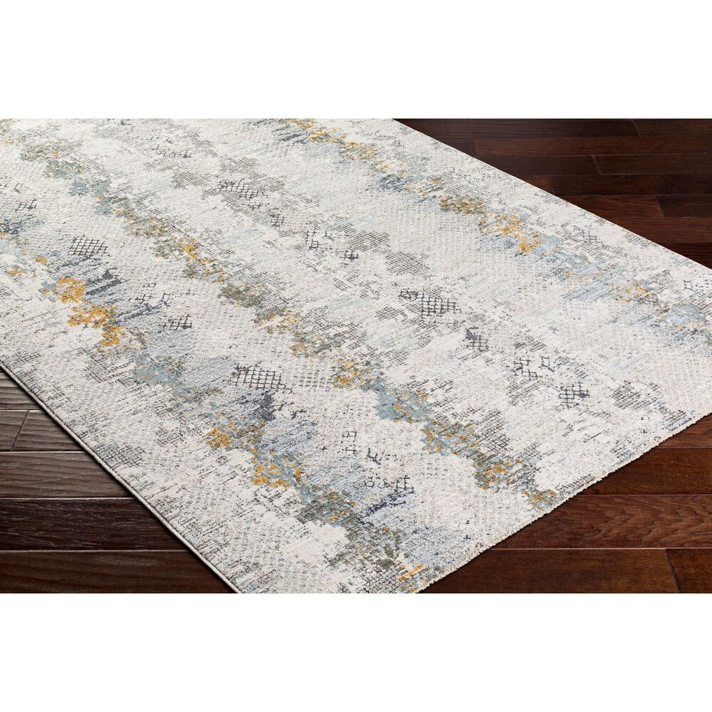 Surya Dresden Off-White, Taupe, Dusty Sage, Ink Blue, Light Gray and Deep Teal 6'7" x 9'6" Area Rug, , large