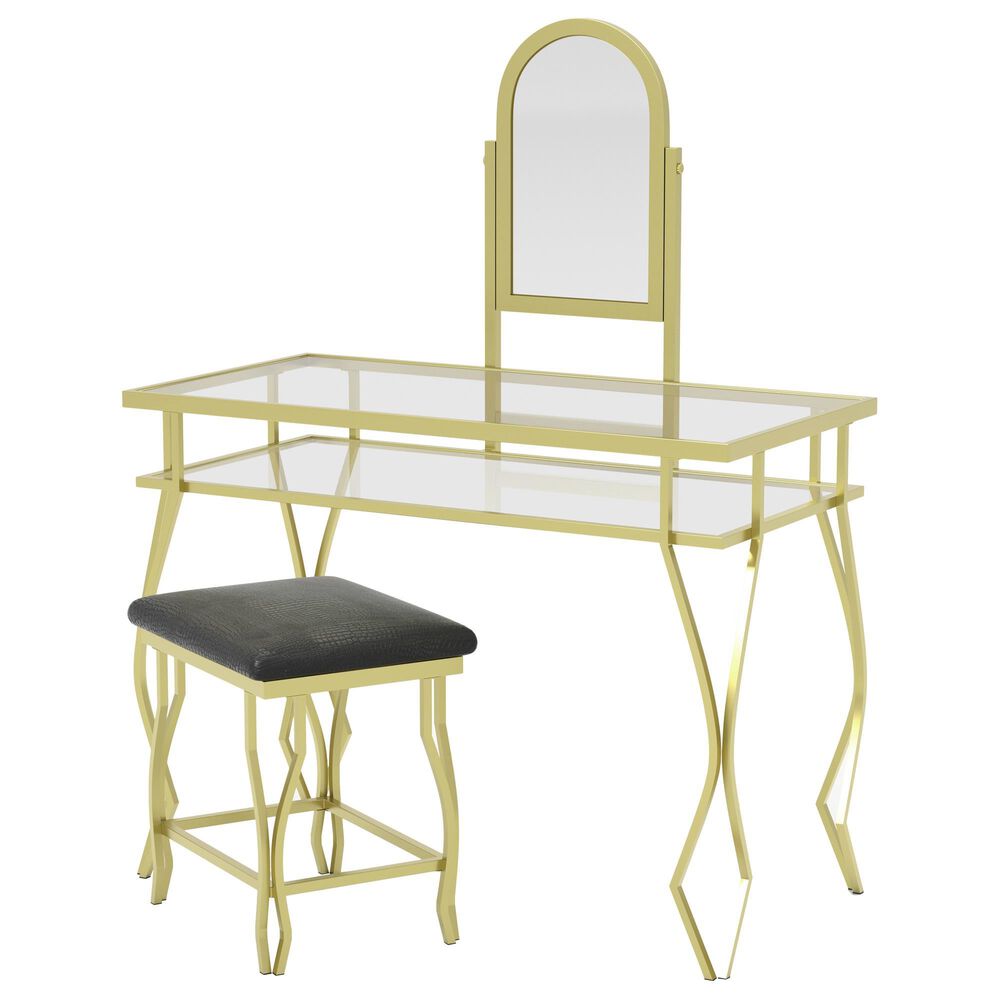 Furniture of America Sandoval 3 Piece Vanity Set in Black, , large