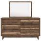 Ashley Chirason 62" 6-Drawer Dresser and Mirror in Brown, , large