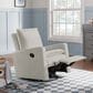 M Design Village Uptown Swivel Push Back Rocker Recliner in Boucle White, , large