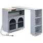 HOMLUX 56" Kitchen Island with Extended Table in Grey, , large