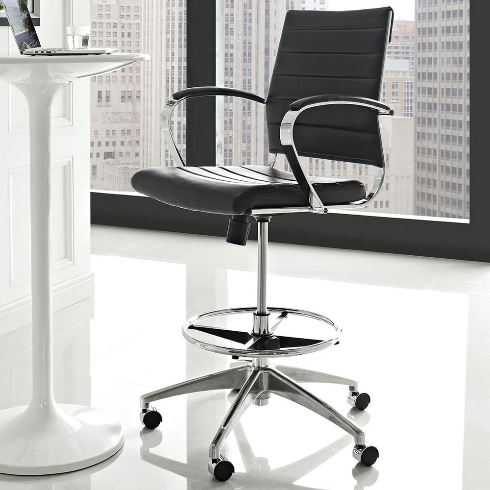 Modway Jive Drafting Stool in Black, , large