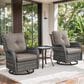 Sunwell Garden 3-Piece Patio Chat Set in Gray, , large
