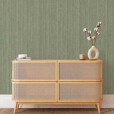 Tempaper Grasscloth 198" x 20.5" Peel and Stick Wallpaper in Sage Green, , large