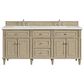James Martin Vanities Lorelai 72" Double Vanity in Whitewashed Oak with 3 cm Lime Delight Quartz Top, , large