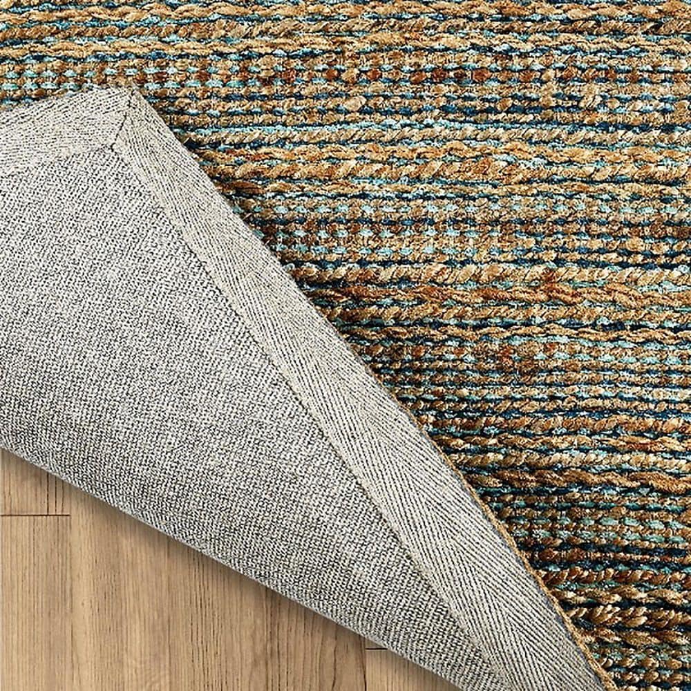L&amp;R Resources Natural Fiber 2&#39;6&quot; x 7&#39;9&quot; Teal Runner, , large