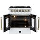 Forno Galiano 30" Freestanding French Door Dual Fuel Range in White, , large