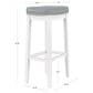 Linon Home Decor Claridge Bar Stool with Light Grey Cushion in White, , large
