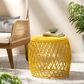 Hearth and Haven Alamera Outdoor Metal Lattice Side Table in Yellow, , large