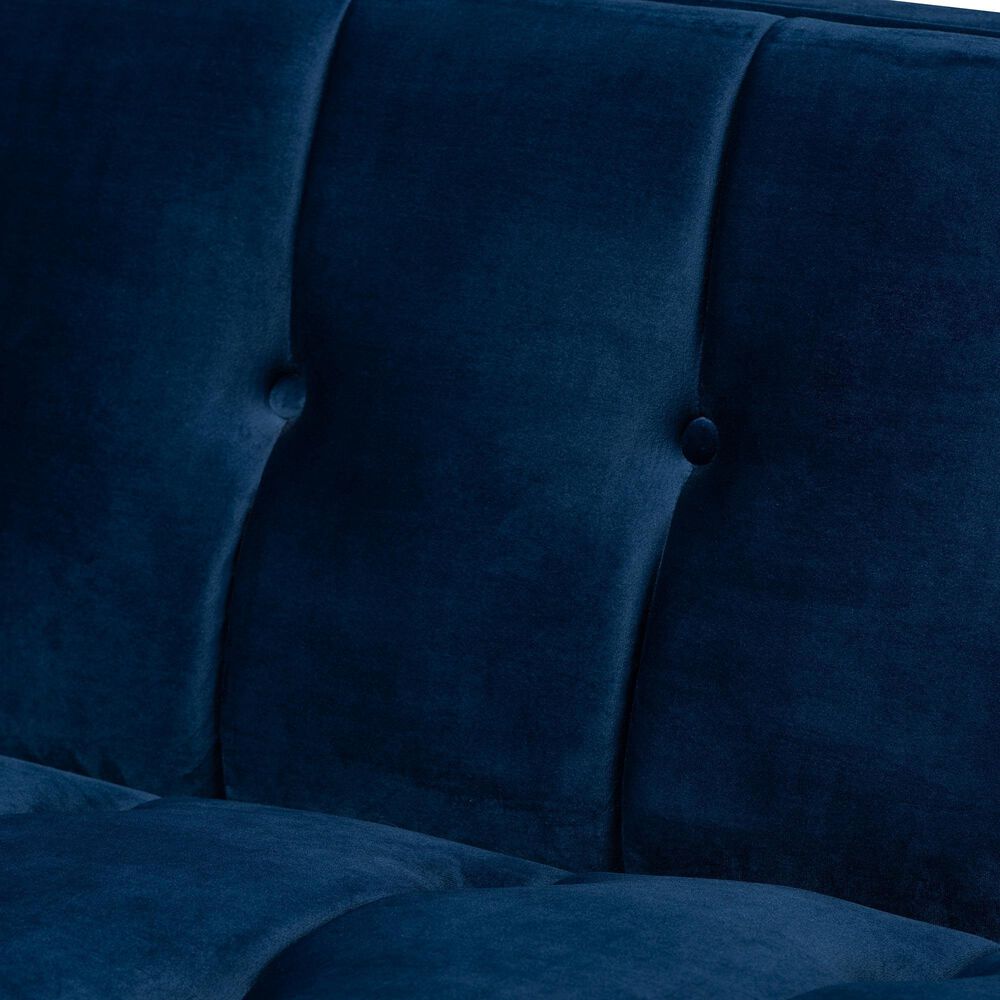 Baxton Studio Ambra Stationary Sofa in Royal Blue Velvet, , large