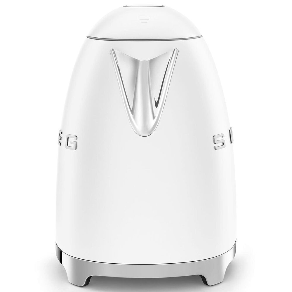 SMEG Retro Style 7-Cup Electric Kettle in Matte White and Polished Chrome, , large