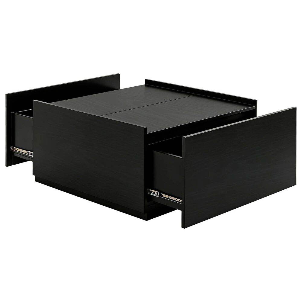 Furniture of America Elovier Coffee Table with Storage Drawers in Black, , large