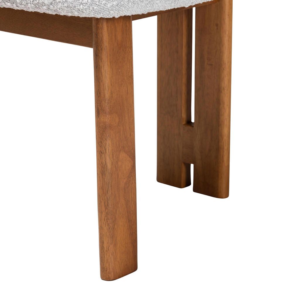 Baxton Studio Kacela Side Chair with Light Grey Cushion in Walnut Brown (Set of 2), , large