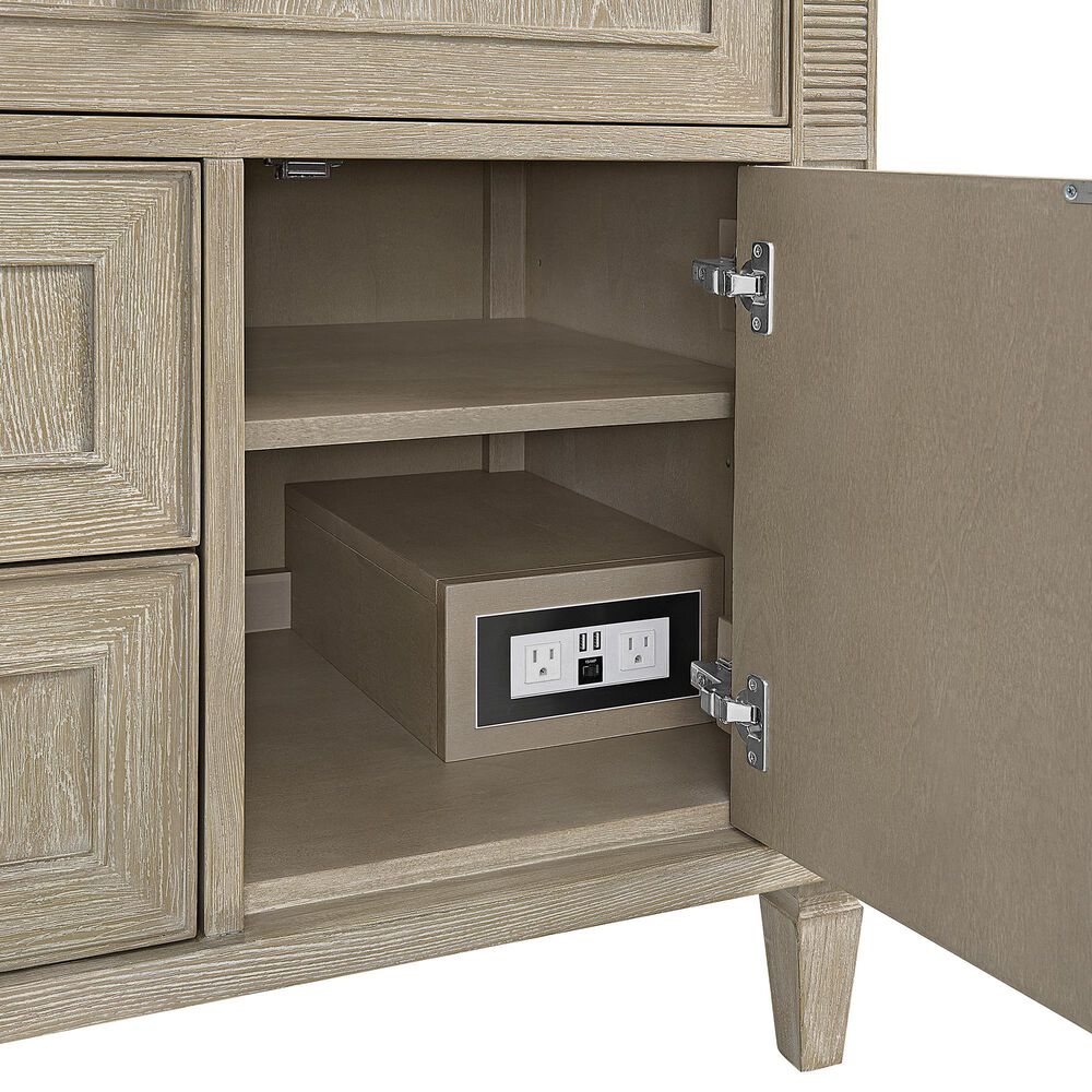 James Martin Vanities Lorelai 36&quot; Single Vanity in Whitewashed Oak with 3cm Victorian Silver Quartz Top, , large