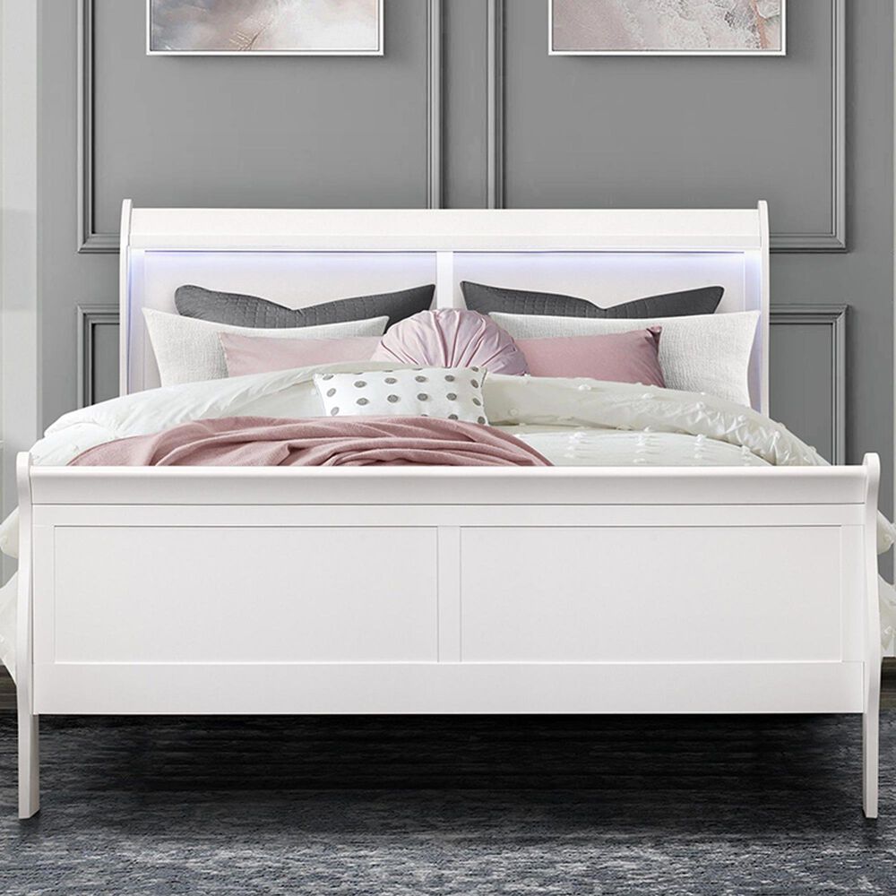 Global Furniture USA Charlie Full Bed in White, , large