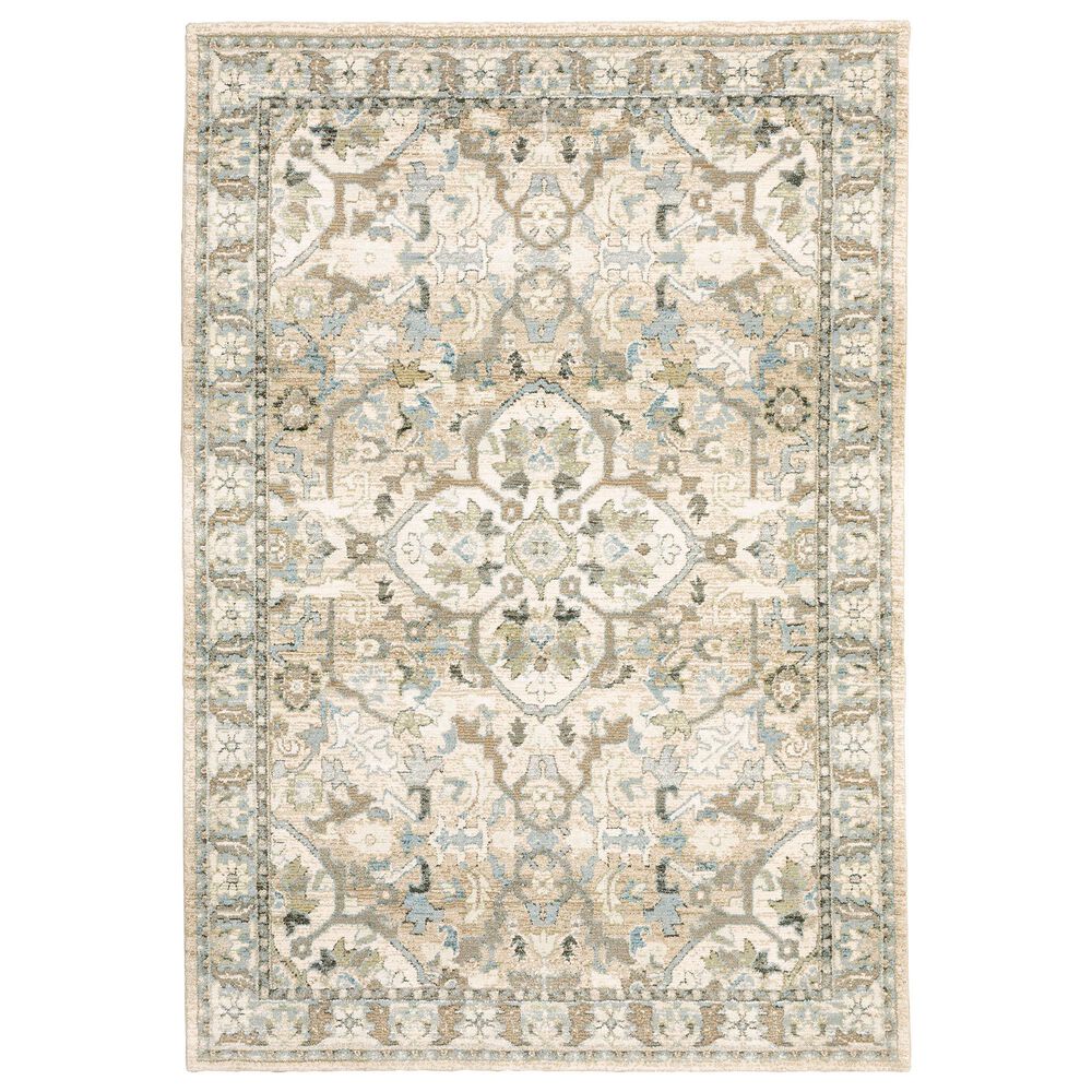 Oriental Weavers Andorra 7"10" Round Beige Area Rug, , large