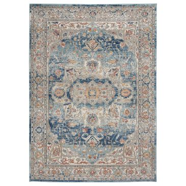 Nourison Quarry QUA11 3"9" x 5"9" Ivory and Blue Area Rug, , large