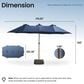 HOMLUX 15" Outdoor Market Umbrella with RGB Lights and Sandbags Base in Navy Blue, , large