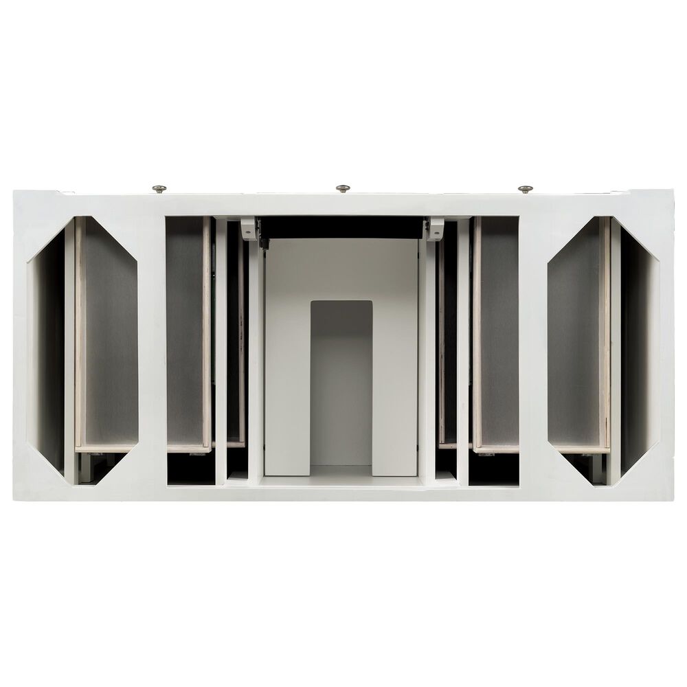 James Martin Vanities Bristol 48" Single Bathroom Vanity in Bright White with 3 cm Carrara White Marble Top and Rectangular Sink, , large