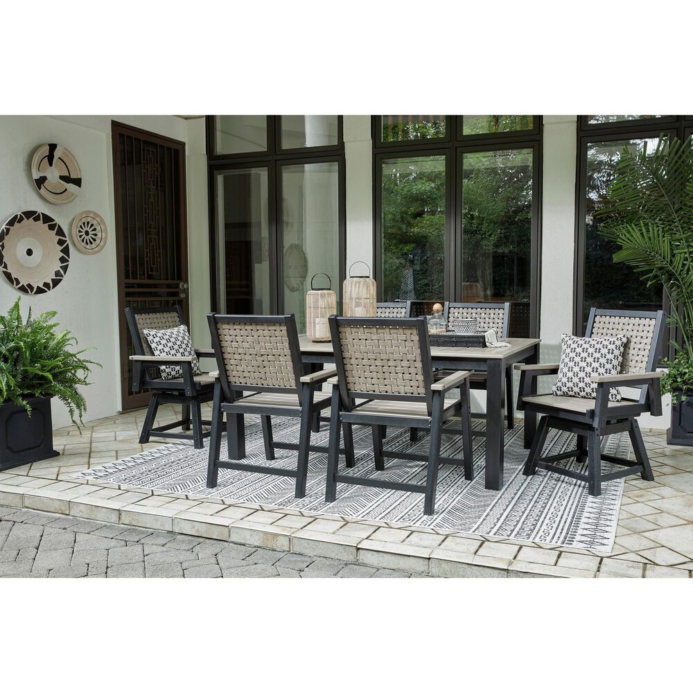 Ashley Mount Valley Rectangular Dining Table in Driftwood and Black, , large