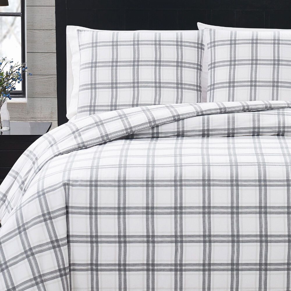 Pem America London Fog 3-Piece Full/Queen Comforter Set in White and Grey, , large