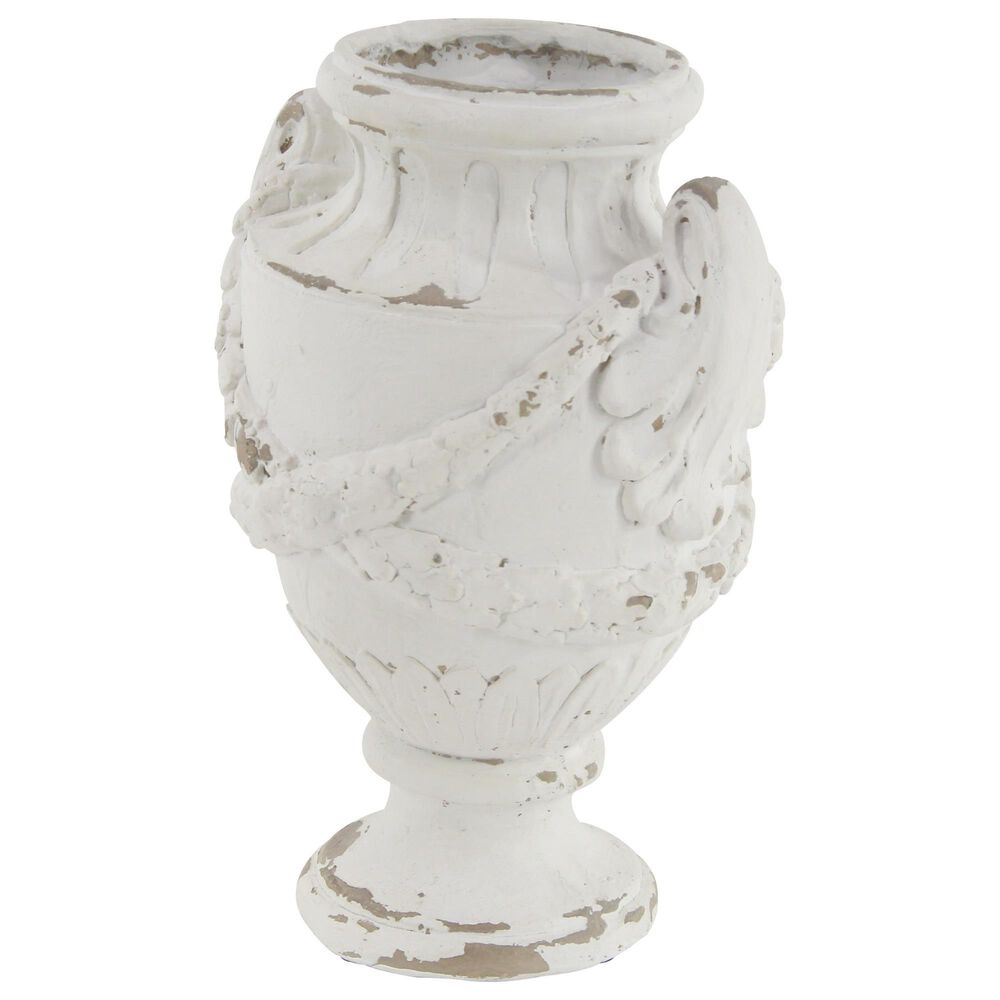 Maple and Jade 18&quot; x 12&quot; Farmhouse Amphora Vase in Distressed Ivory White, , large