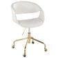 Lumisource Curvo Task Chair with White Cushion in Gold, , large