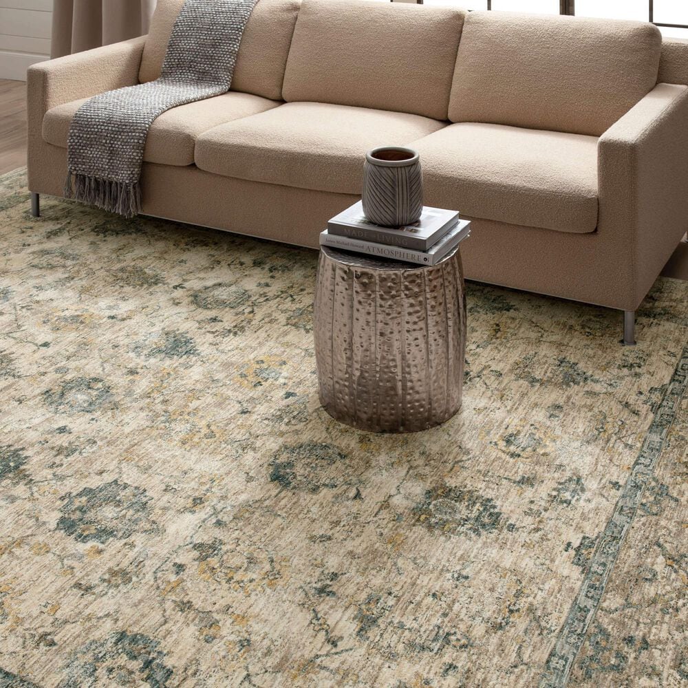 Karastan Marash 5&#39; x 7&#39;6&quot; Cream and Blue Area Rug, , large
