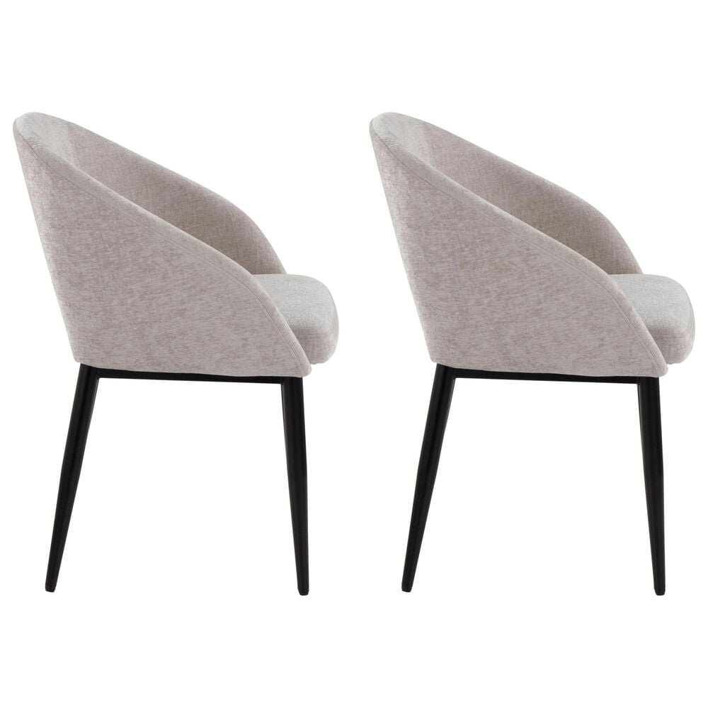 LumiSource Renee Upholstered Contemporary Chair in Black Metal and Silver Fabric by LumiSource, , large