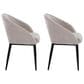 LumiSource Renee Upholstered Contemporary Chair in Black Metal and Silver Fabric by LumiSource, , large