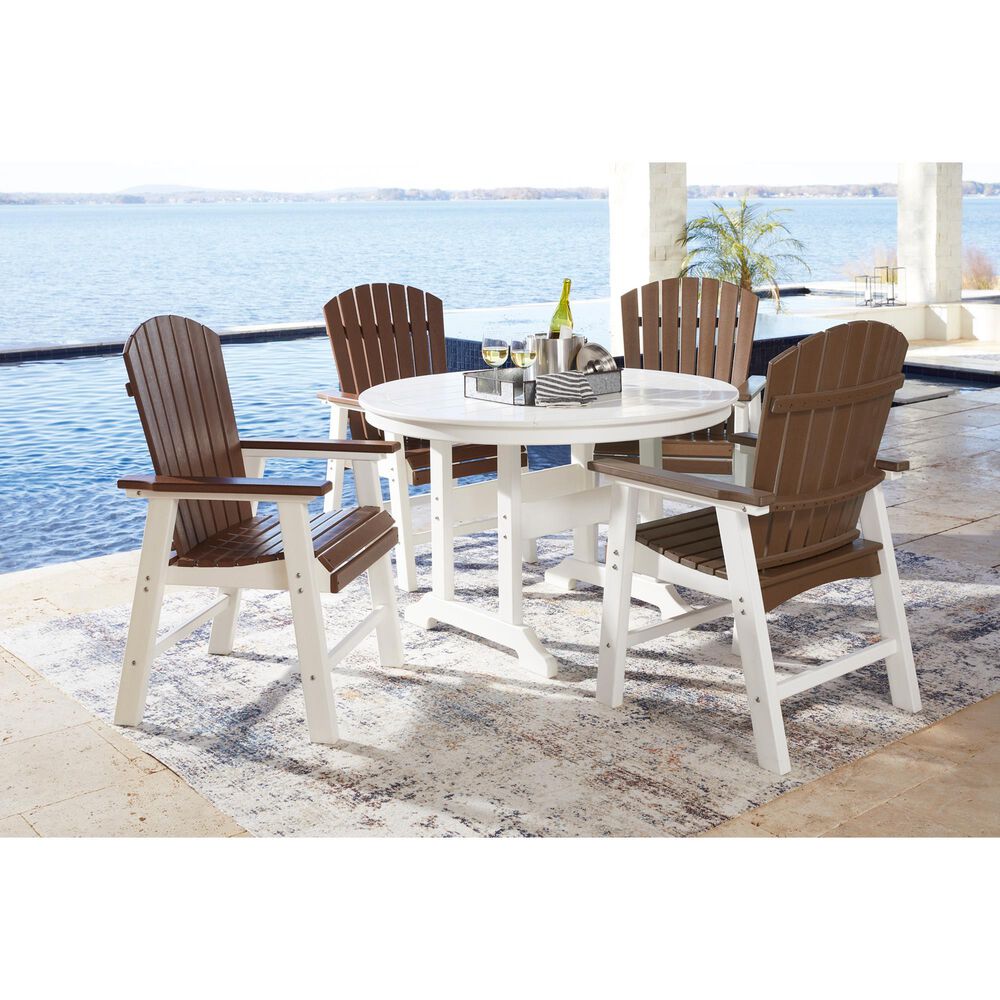Ashley Crescent Luxe Round Dining Table in White, , large