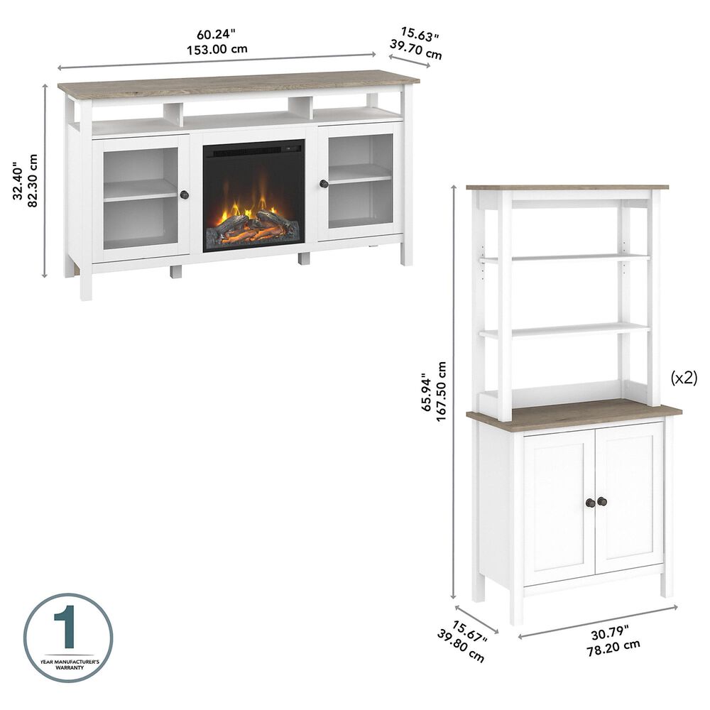 Bush Mayfield 2Piece Entertainment Center with Electric Fireplace in