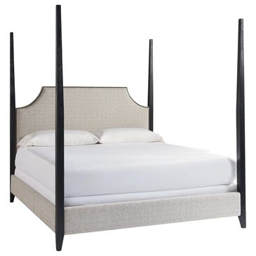 Furniture Worldwide Midtown Stanton King Poster Bed with Coconut Metal Fabric in Coal, , large