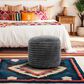Howard Elliott Shar Pei Tall Pouf in Charcoal, , large