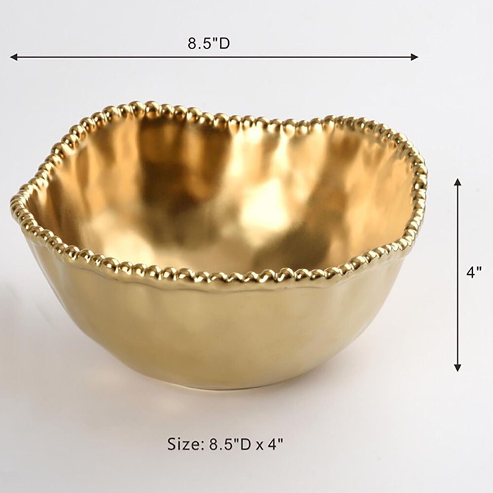 Pampa Bay 8.5&quot; Medium Deep Bowl in Gold, , large